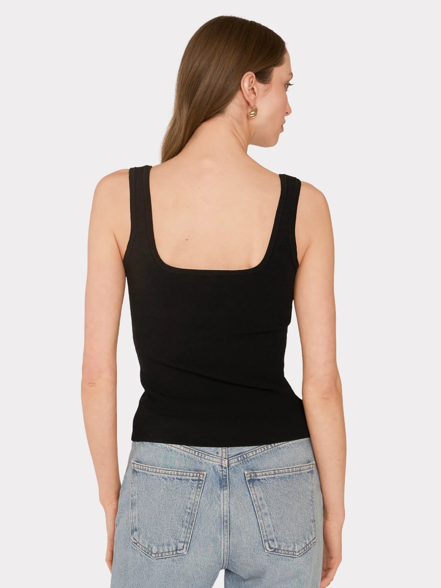 Square Neck Tank - Black by Autumn Cashmere — view 4