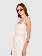 Square Neck Tank - Sand by Autumn Cashmere — alternate view