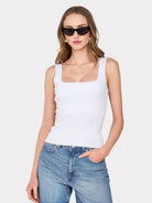 Square Neck Tank - White by Autumn Cashmere | 25 South Boutiques