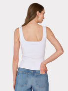 Square Neck Tank - White by Autumn Cashmere — view 4