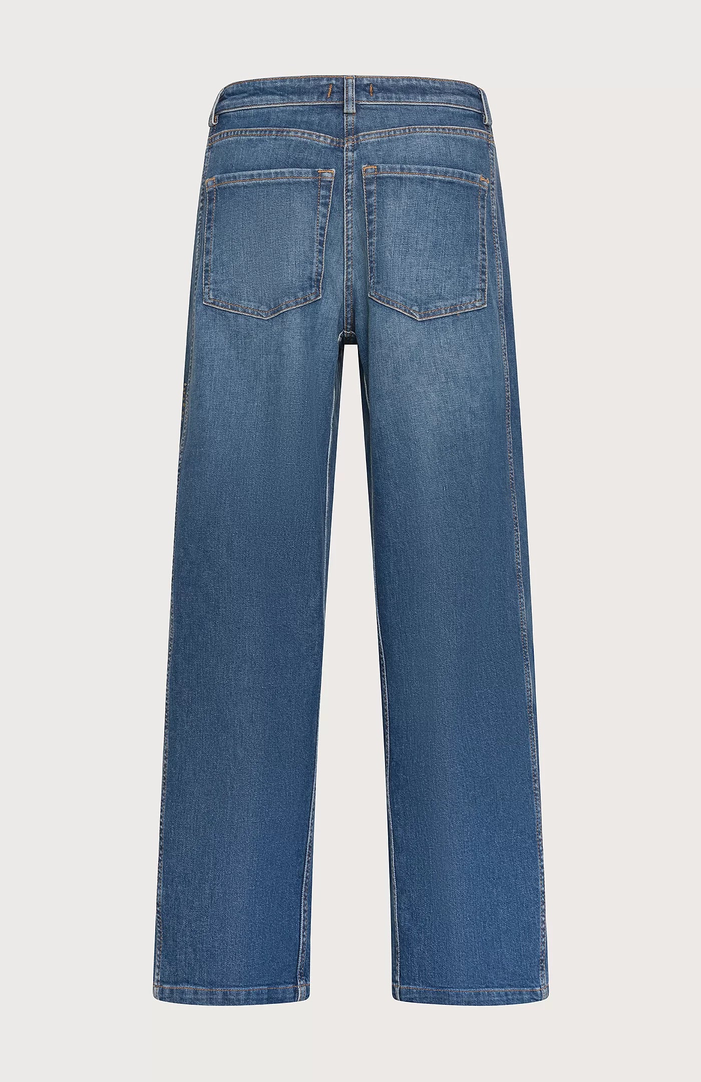 Appliqués Long Wide Leg Denim - Blue by Seventy Venezia — view 4