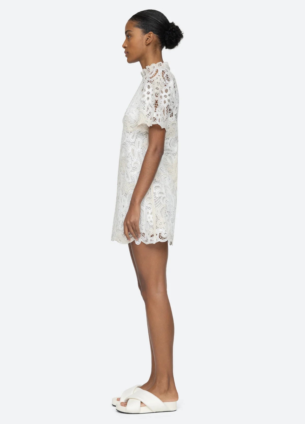 Branca Short Sleeve Dress - Cream by Sea NY — view 3