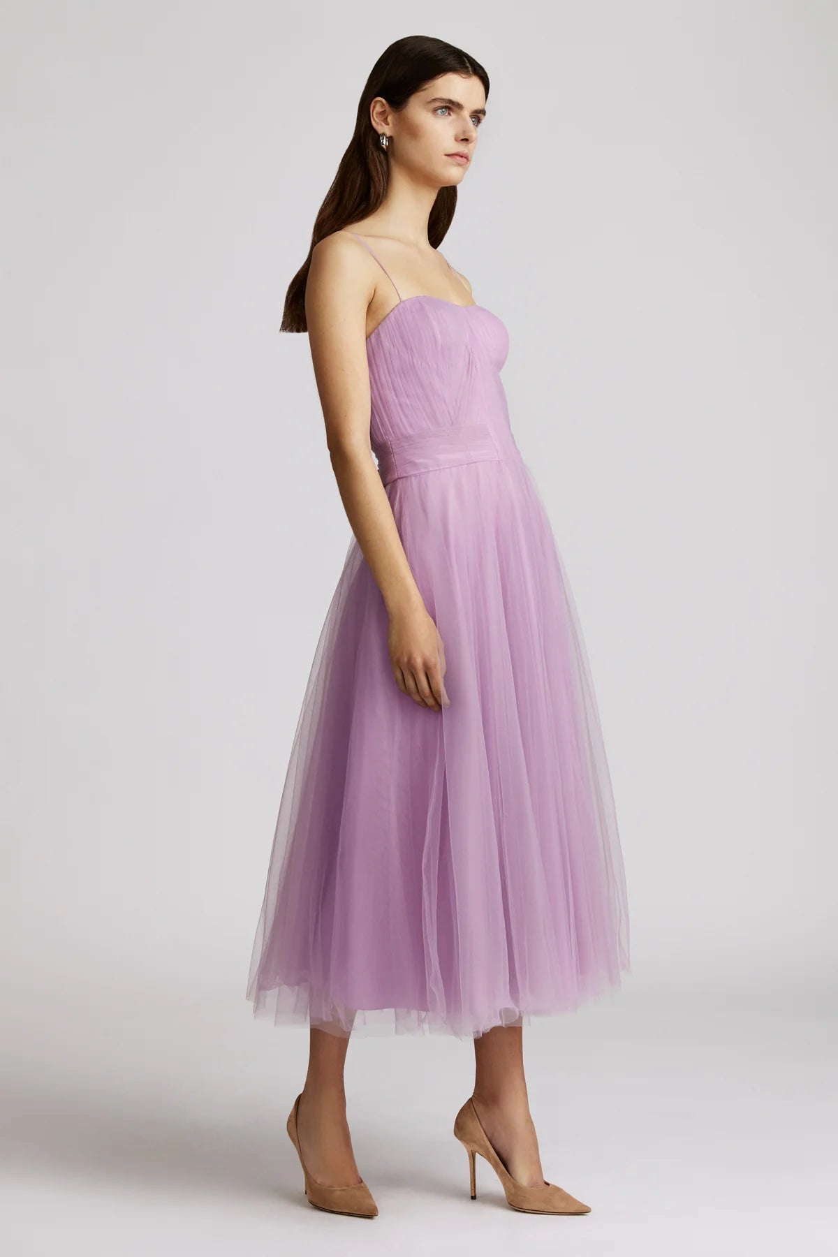 Pleated Tulle Dress - Lilac by Zac Posen — alternate view
