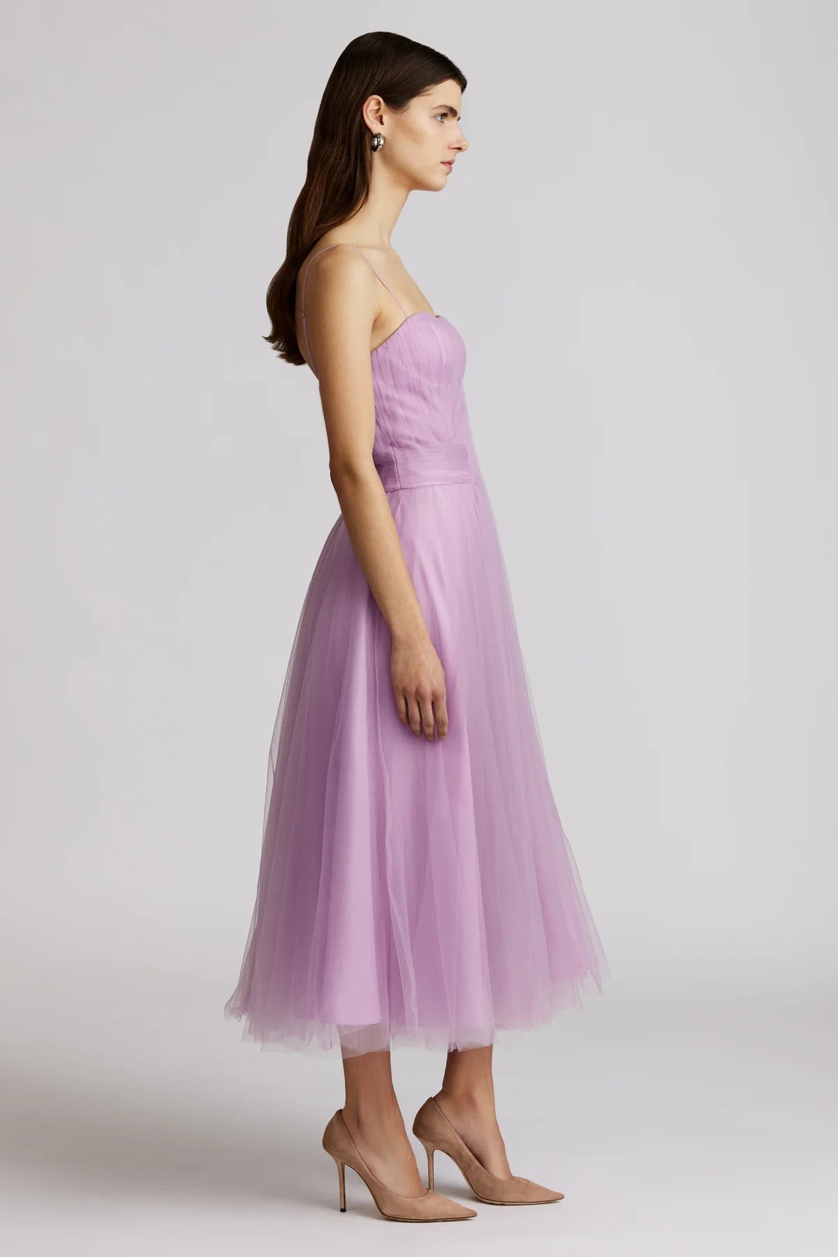 Pleated Tulle Dress - Lilac by Zac Posen — view 3