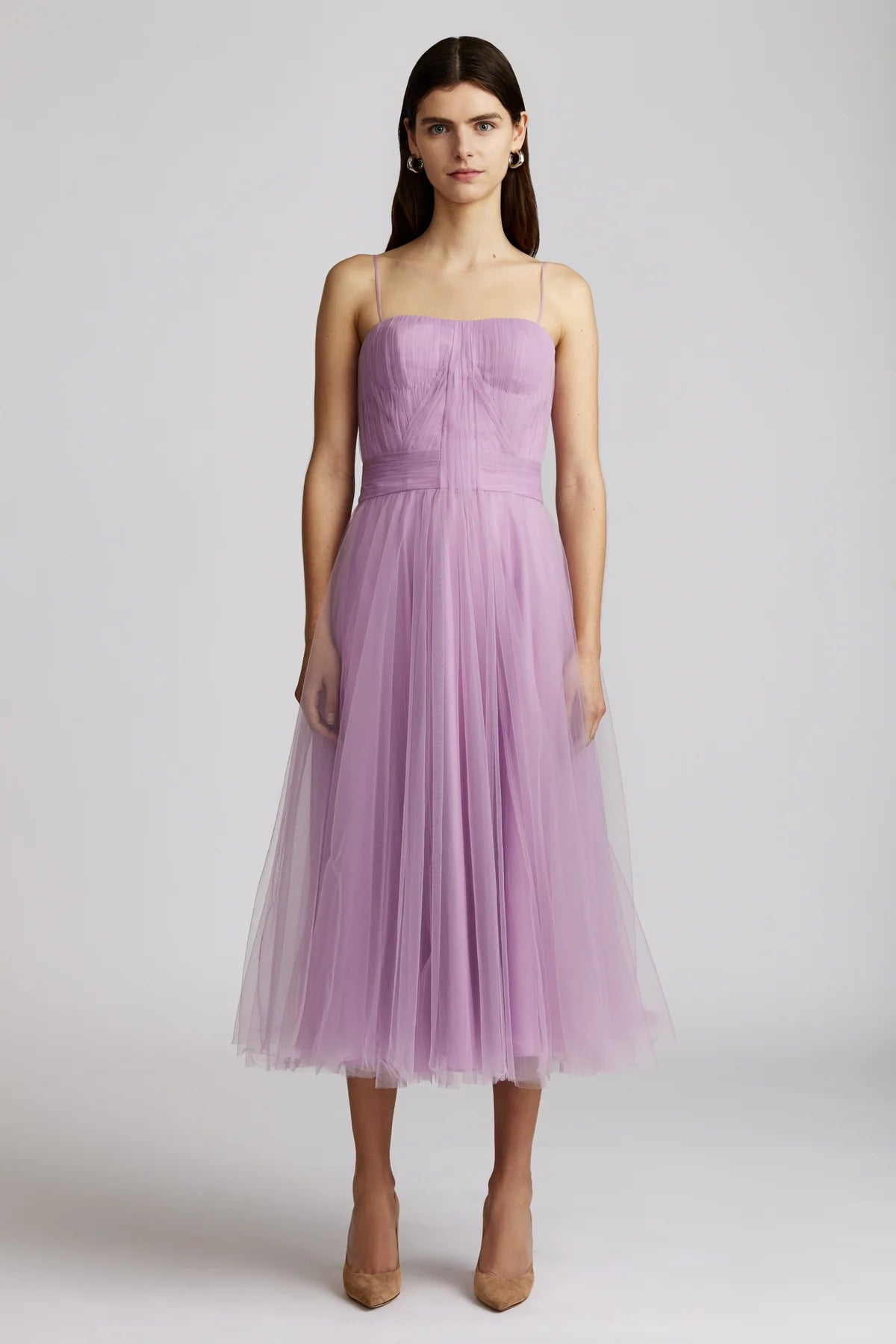 Pleated Tulle Dress - Lilac by Zac Posen | 25 South Boutiques