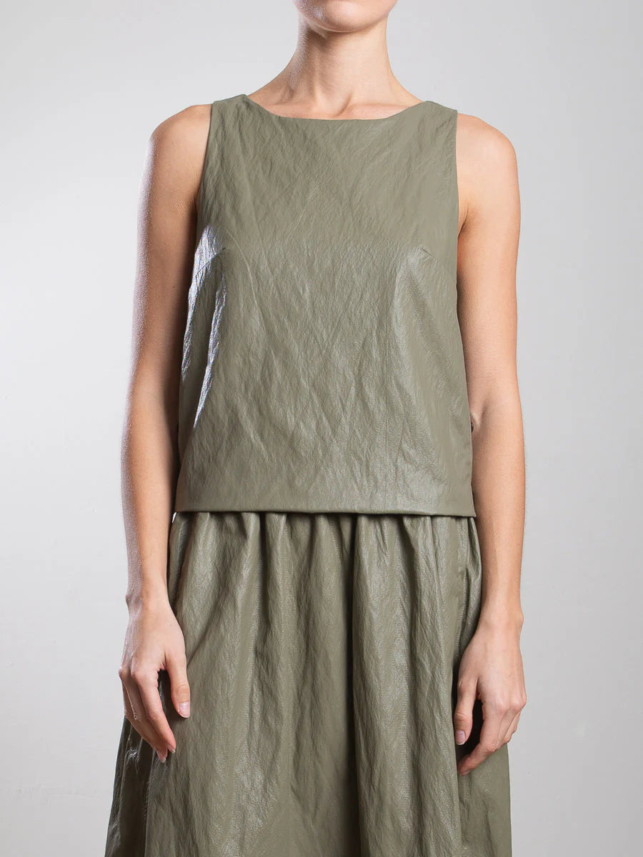 Elena Faux Leather Top - Army by Pharaoh | 25 South Boutiques