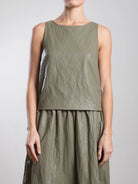 Elena Faux Leather Top - Army by Pharaoh | 25 South Boutiques