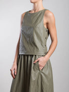 Elena Faux Leather Top - Army by Pharaoh — alternate view