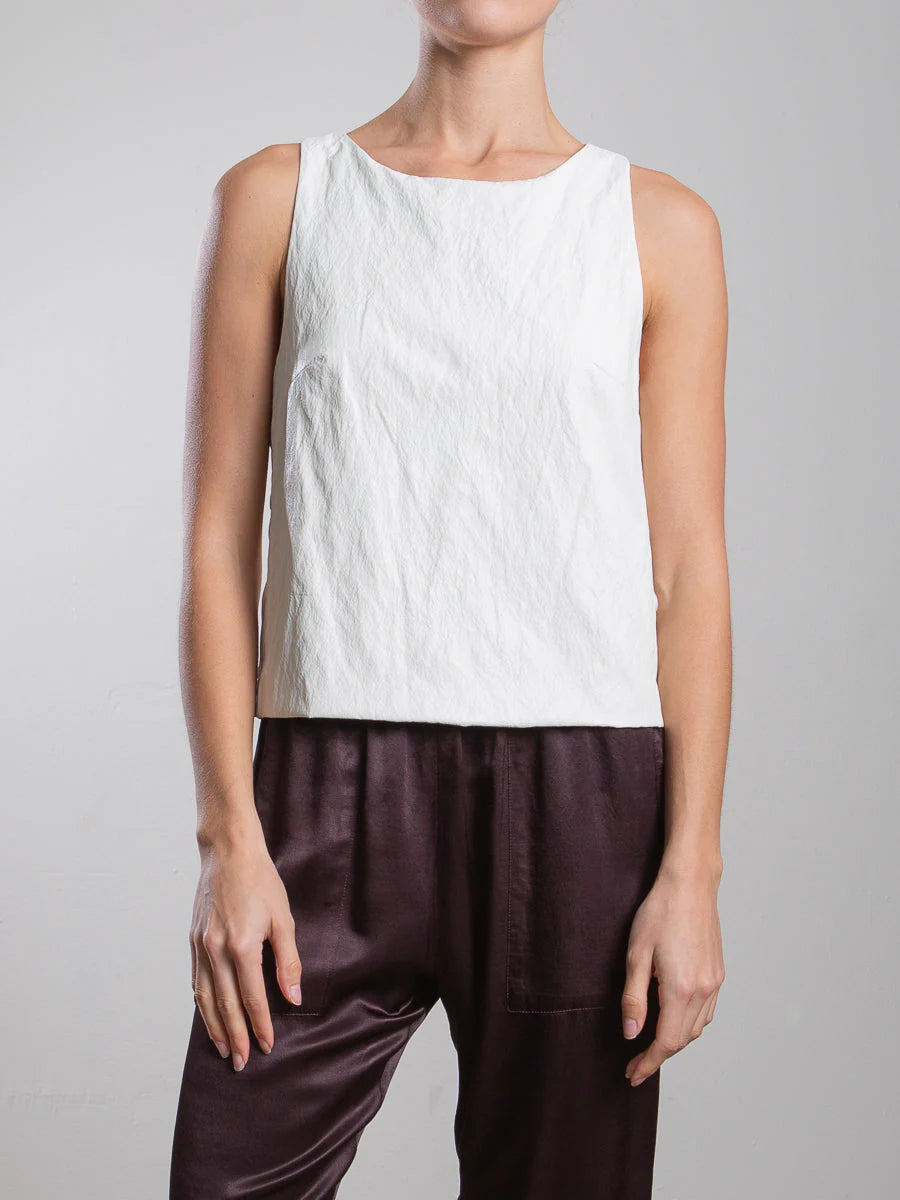 Elena Faux Leather Top - Ivory by Pharaoh | 25 South Boutiques