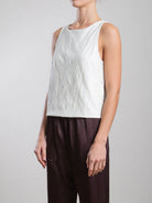 Elena Faux Leather Top - Ivory by Pharaoh — alternate view