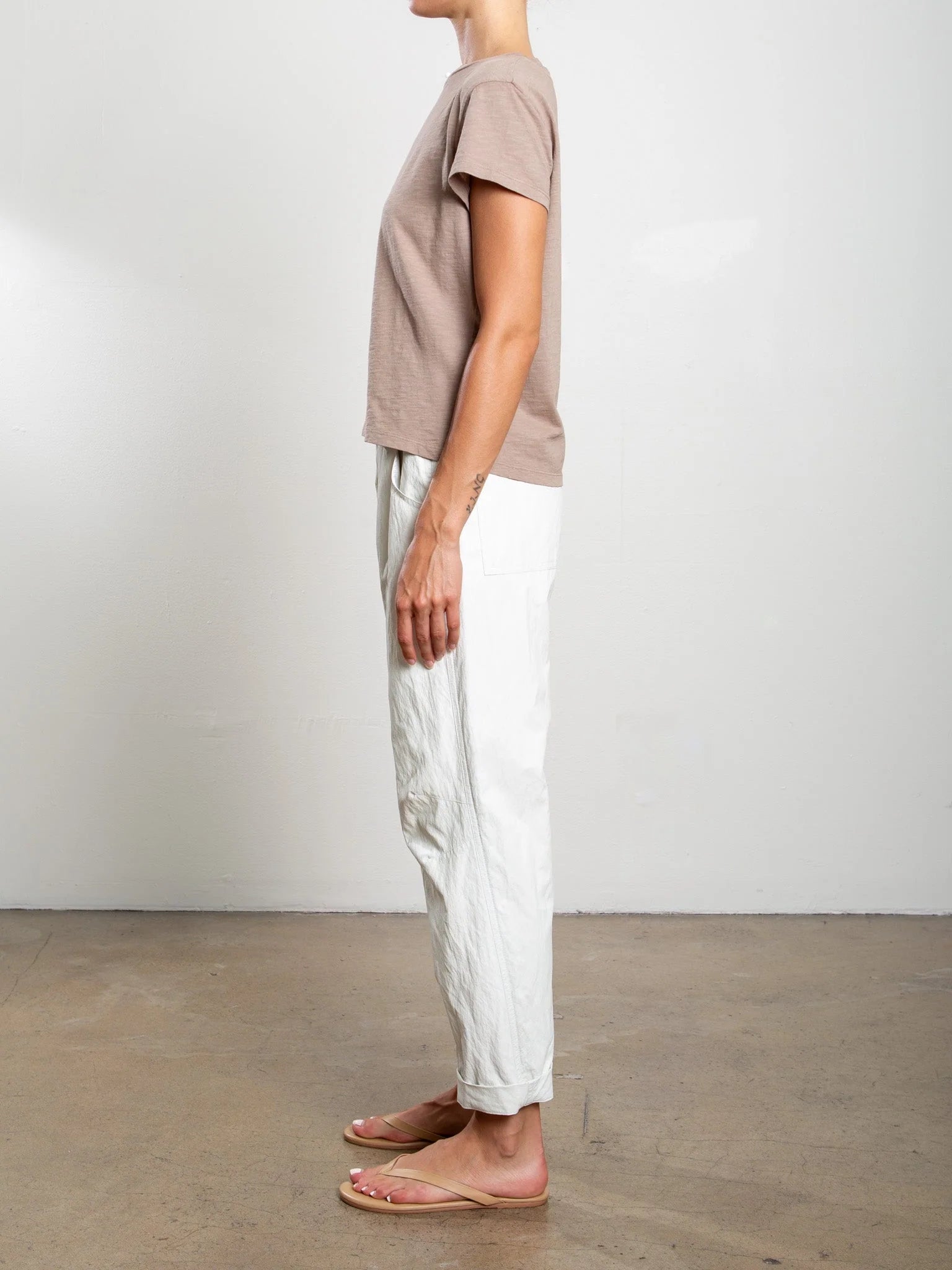Claire Faux Leather Pant - Ivory by Pharaoh — view 3