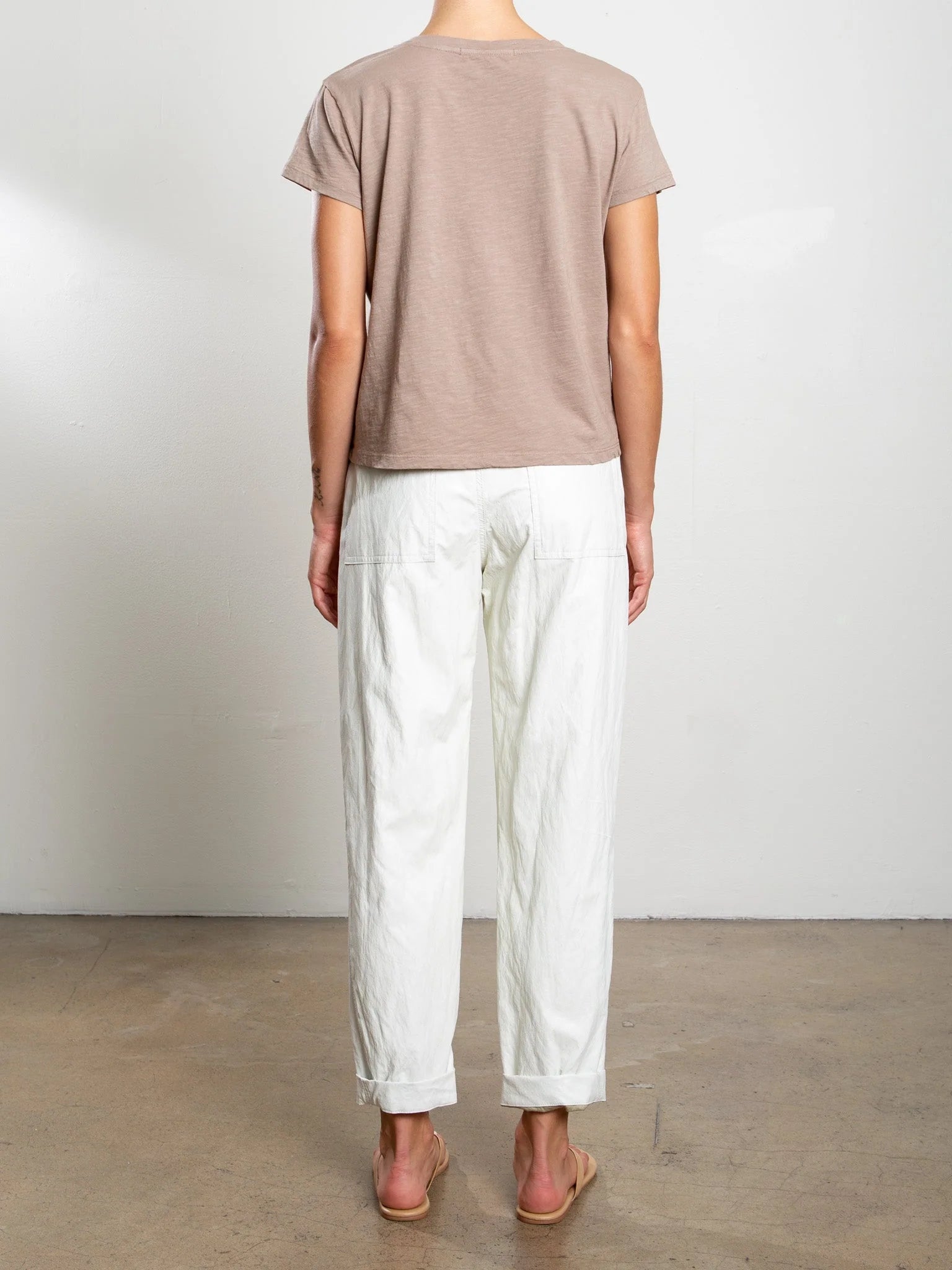Claire Faux Leather Pant - Ivory by Pharaoh — view 4
