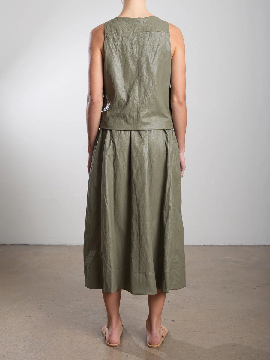 Claudia Faux Leather Skirt - Army by Pharaoh — view 4