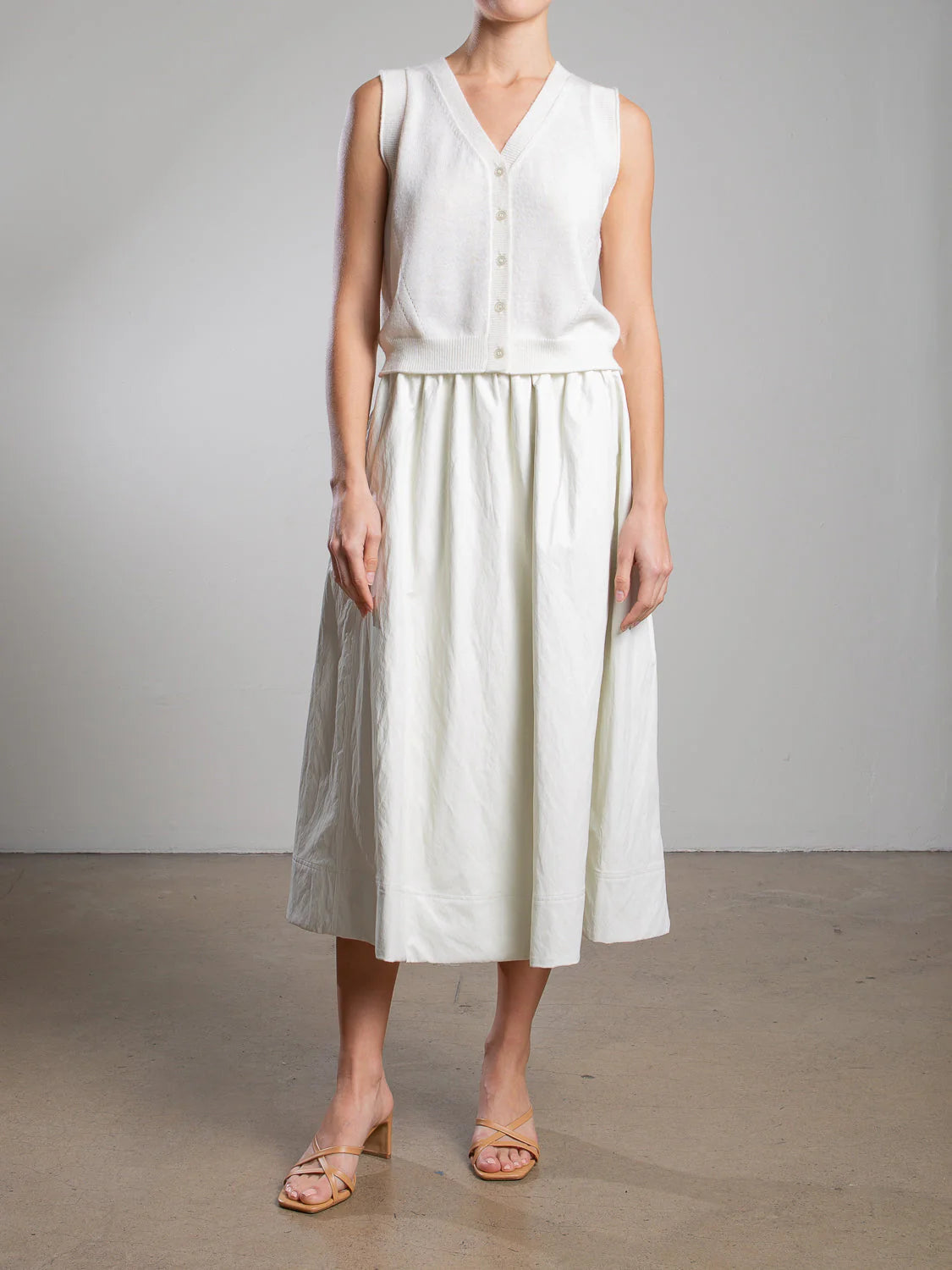 Claudia Faux Leather Skirt - Ivory by Pharaoh | 25 South Boutiques