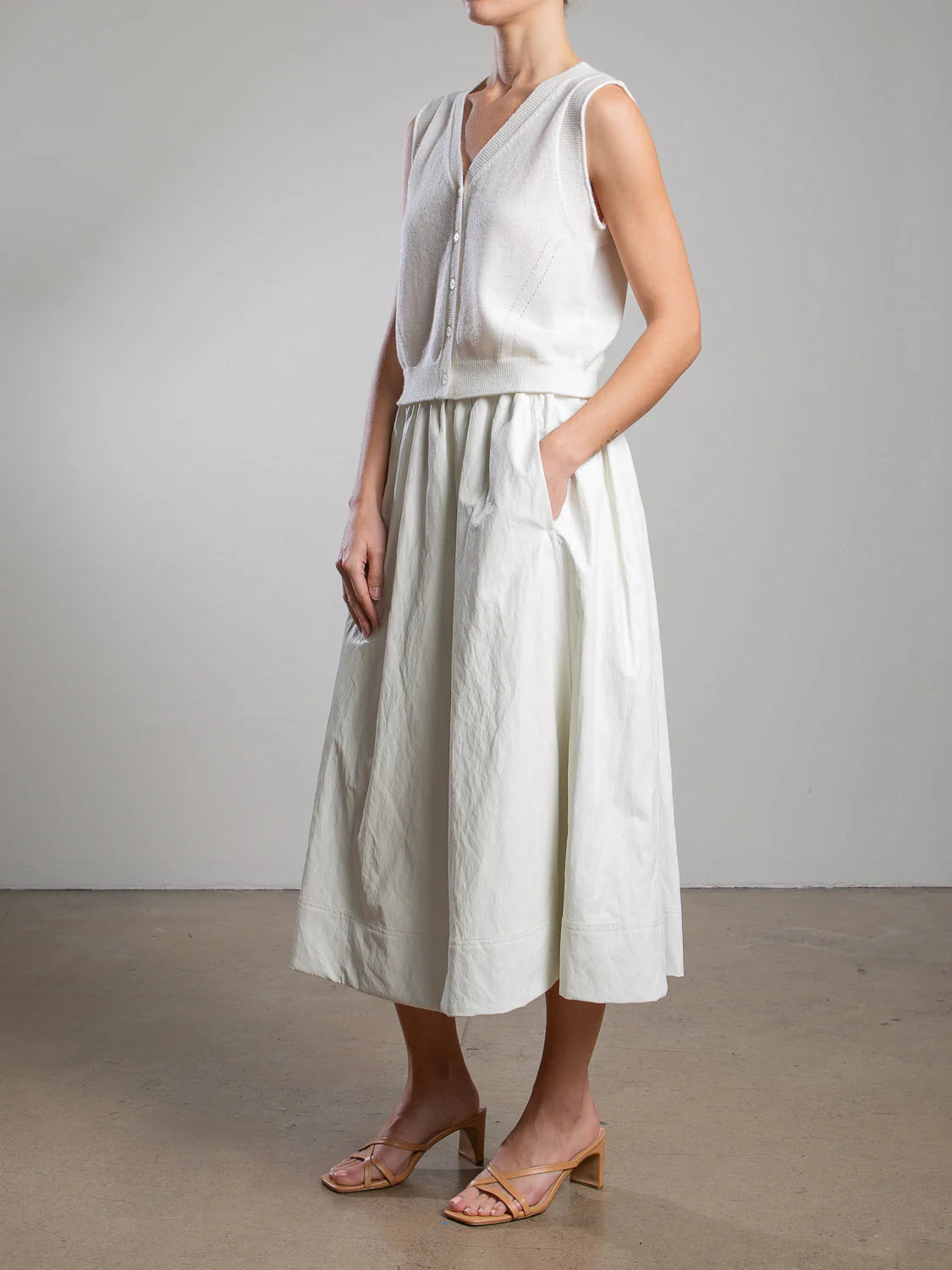 Claudia Faux Leather Skirt - Ivory by Pharaoh — alternate view