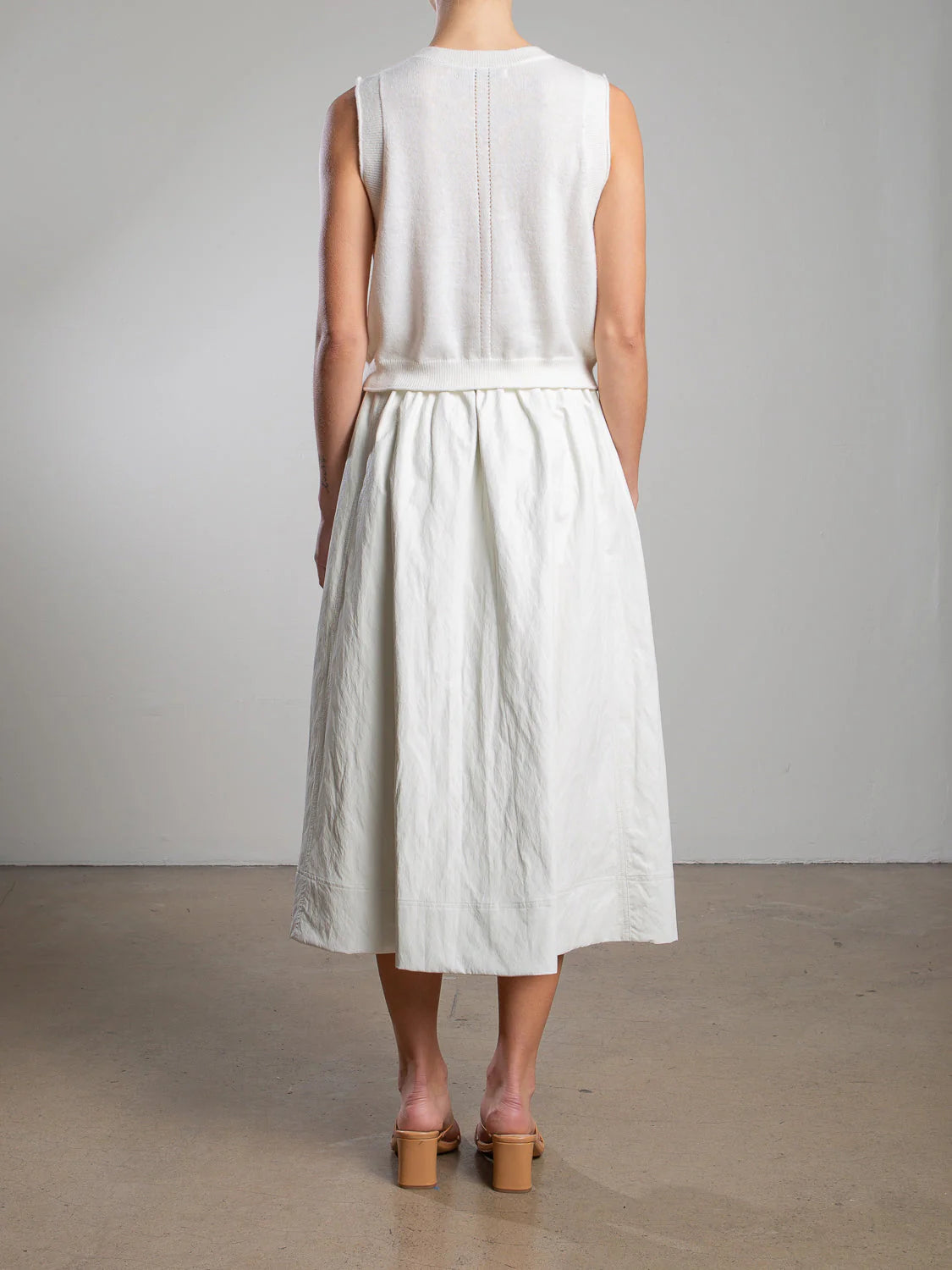 Claudia Faux Leather Skirt - Ivory by Pharaoh — view 4