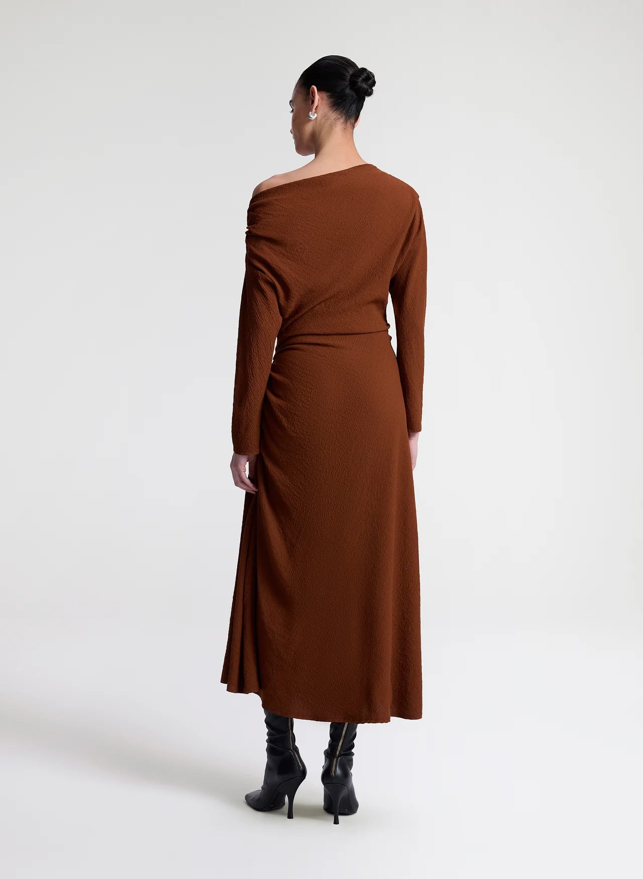 Piper Textured Crepe Dress - Brunette by A.L.C — view 5