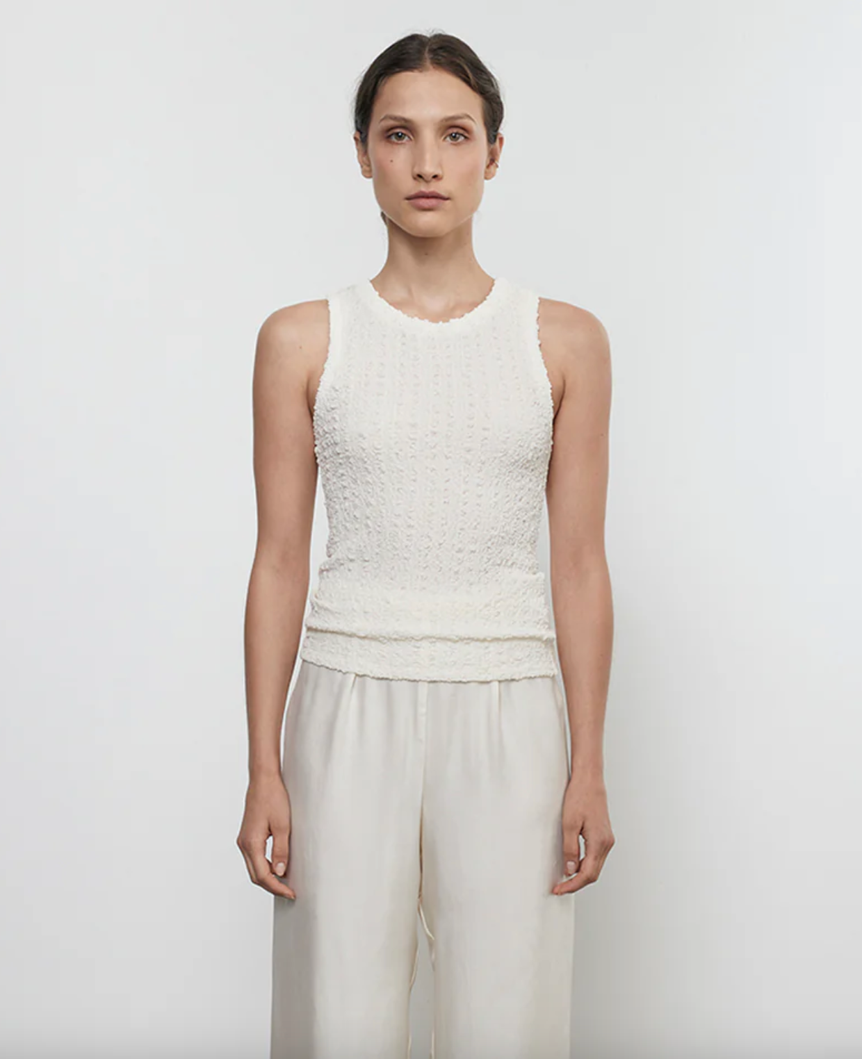 Puckered Sheath Tank - Vanilla by Enza Costa | 25 South Boutiques