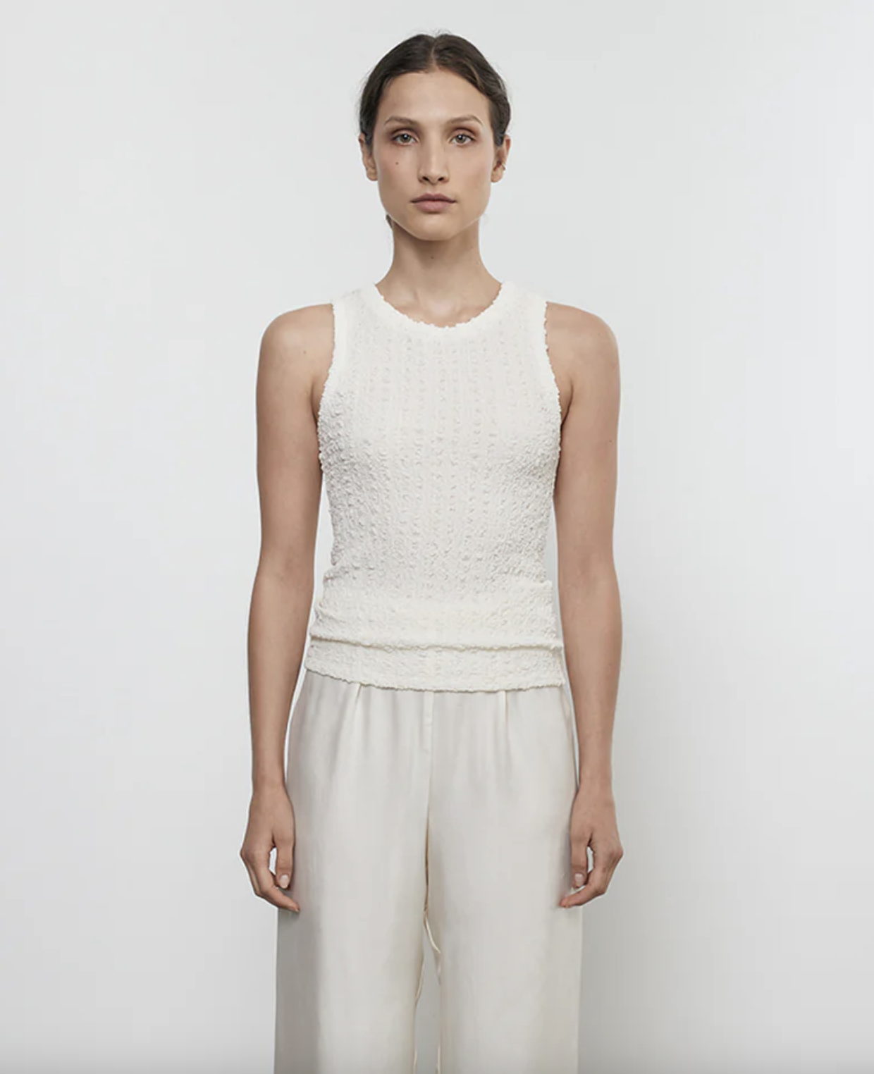 Puckered Sheath Tank - Vanilla by Enza Costa | 25 South Boutiques