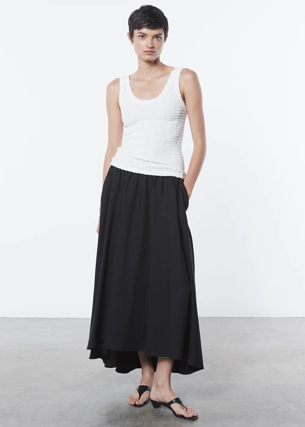 Puckered Tank - Undyed by Enza Costa — view 4