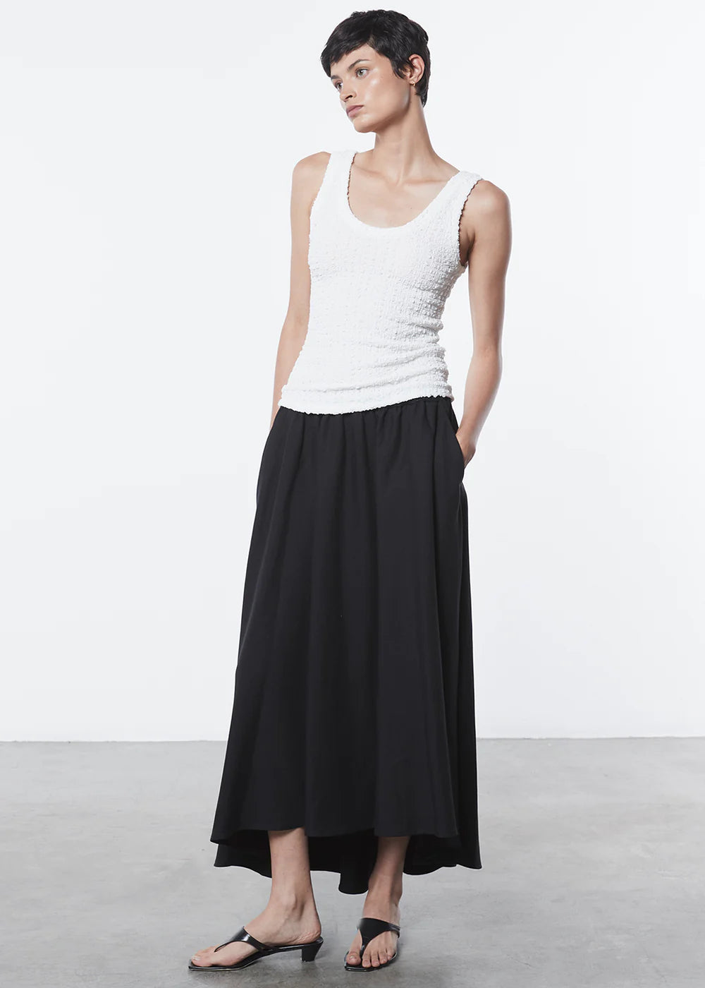 Puckered Tank - Undyed by Enza Costa — alternate view