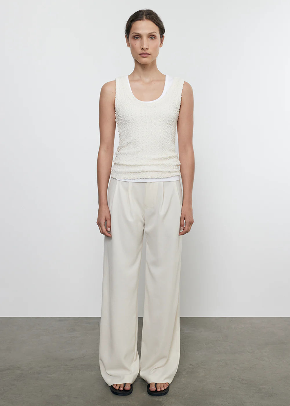 Puckered Tank - Vanilla by Enza Costa — alternate view