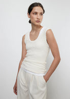 Puckered Tank - Vanilla by Enza Costa | 25 South Boutiques