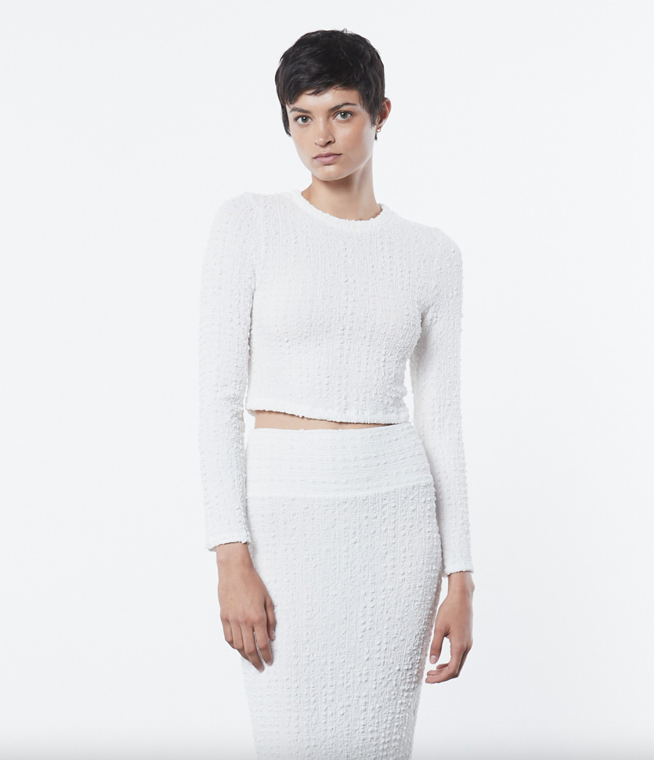 Puckered Long Sleeve Crew - Undyed by Enza Costa | 25 South Boutiques