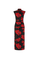 Poppy Fields Midi Dress - Black Red by Rebecca Vallance — view 5