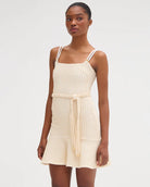 Metallic Knit Mini Dress - Off White by PatBo — alternate view