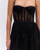 Lurex Tulle Bustier Midi Dress - Black by PatBo — alternate view