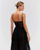 Lurex Tulle Bustier Midi Dress - Black by PatBo — view 3