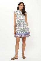 Smocked Flirty Short Dress - Presidio Blue by Oliphant | 25 South Boutiques