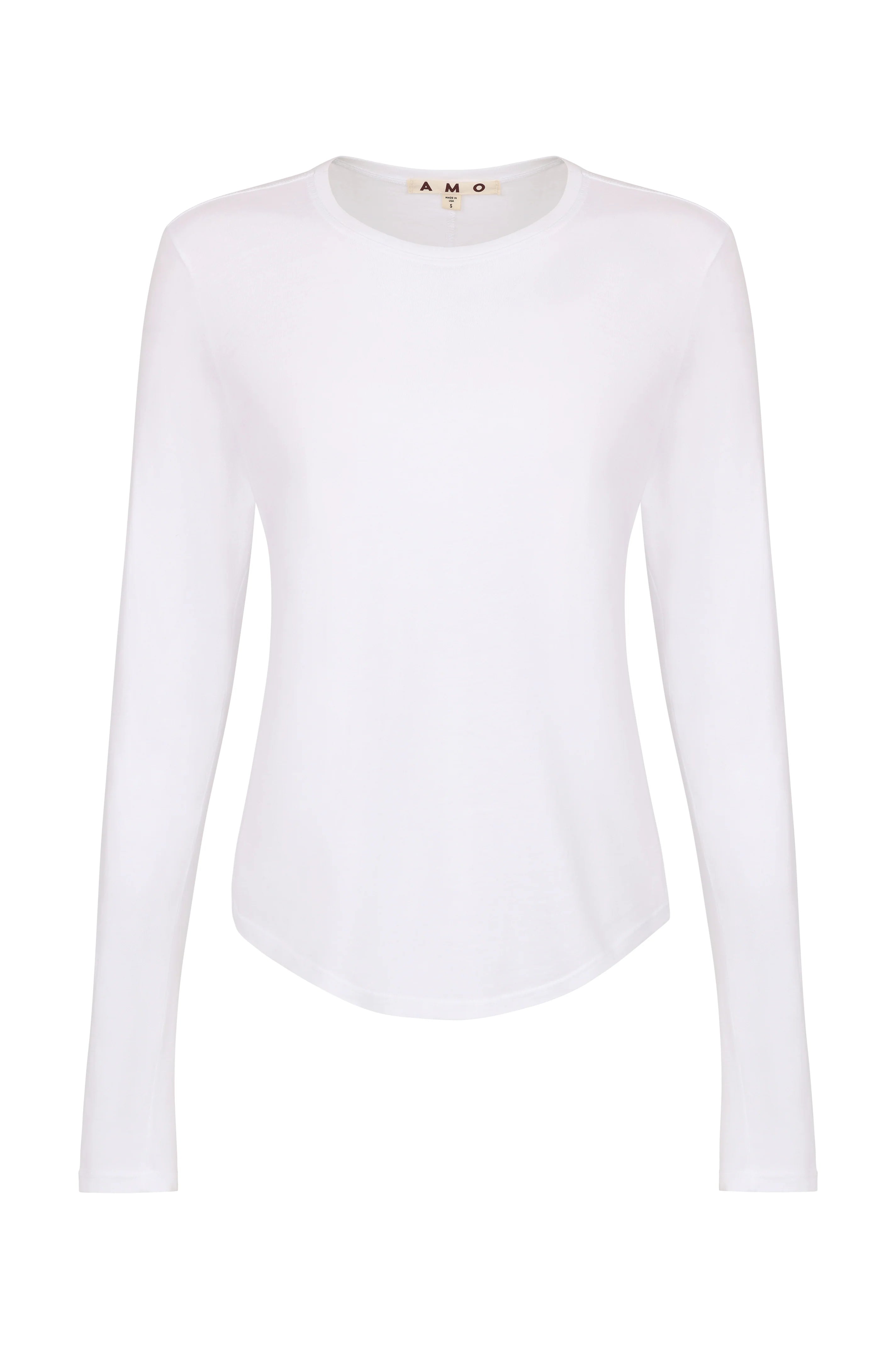 Quinn Long Sleeve Tee - White by AMO — view 4