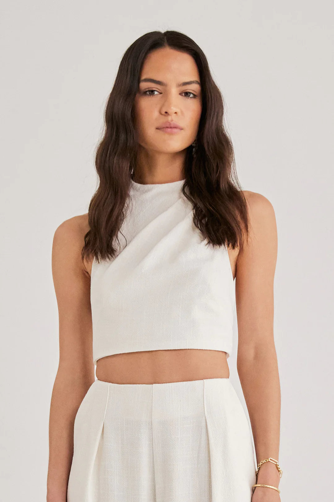 Ayla Crop Top - White by Rumer the Label — view 3