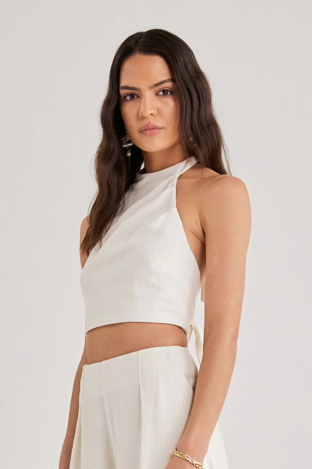 Ayla Crop Top - White by Rumer the Label — view 4