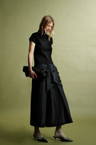 Dramatic Waist Bow Sequins Wide-Leg Culottes - Black by Psophia — alternate view