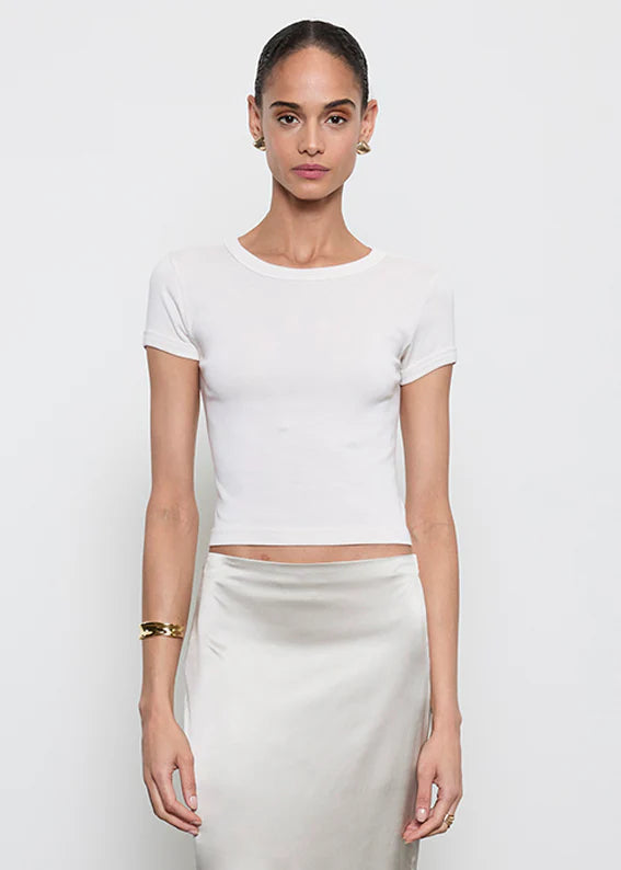 Supima Baby Cropped Tee - Pearly Grey by Enza Costa | 25 South Boutiques
