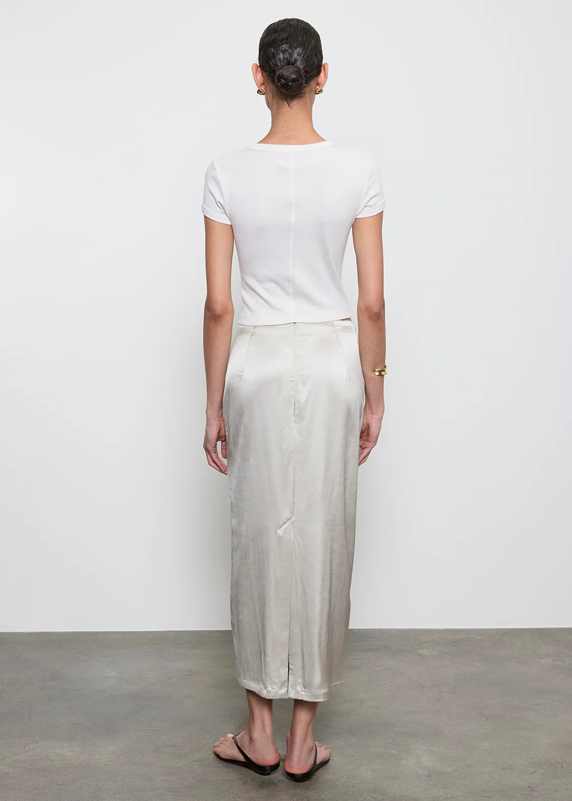 Supima Baby Cropped Tee - Pearly Grey by Enza Costa — view 4