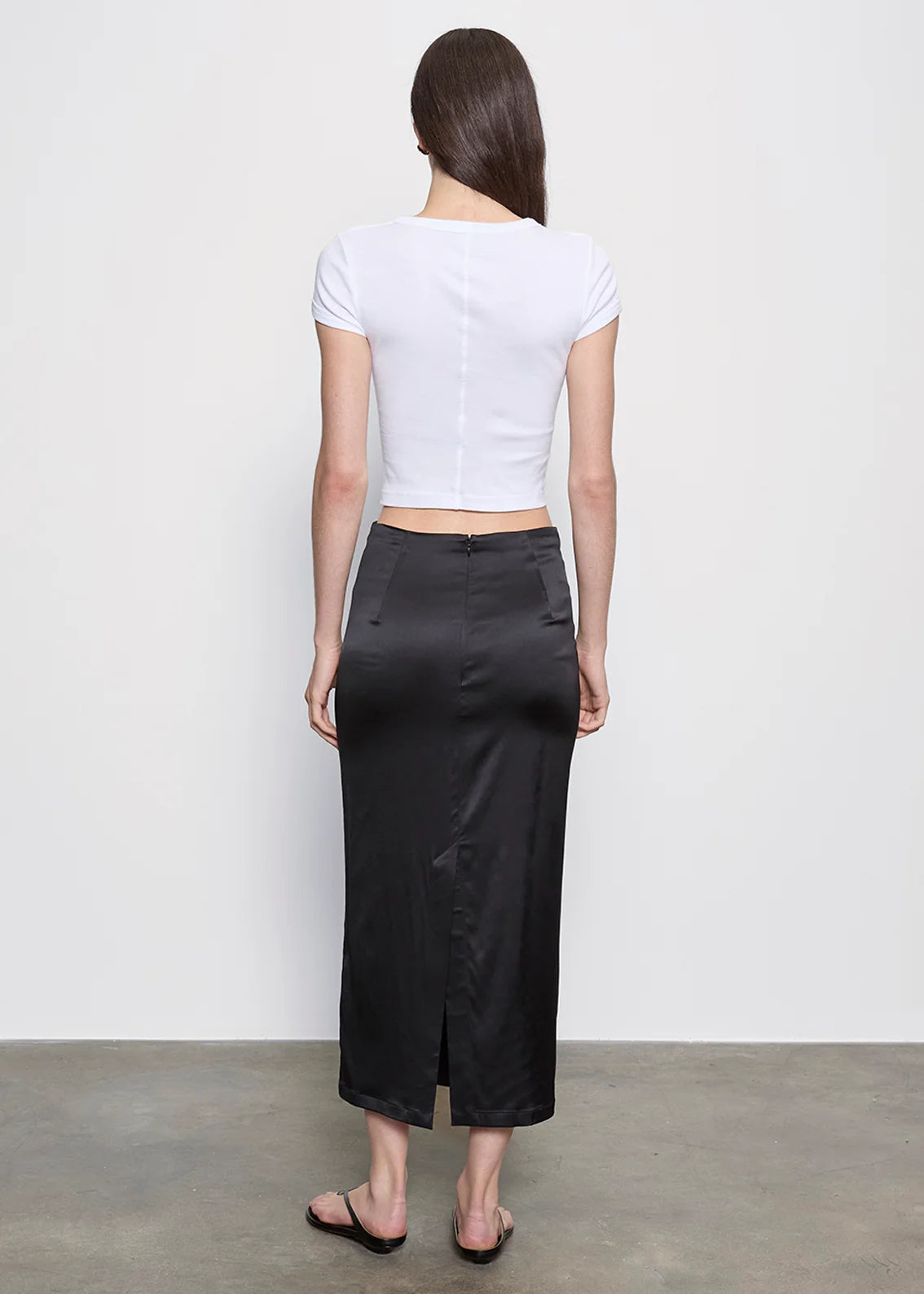 Supima Baby Cropped Tee - White by Enza Costa — view 4