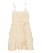 Metallic Knit Mini Dress - Off White by PatBo — view 5