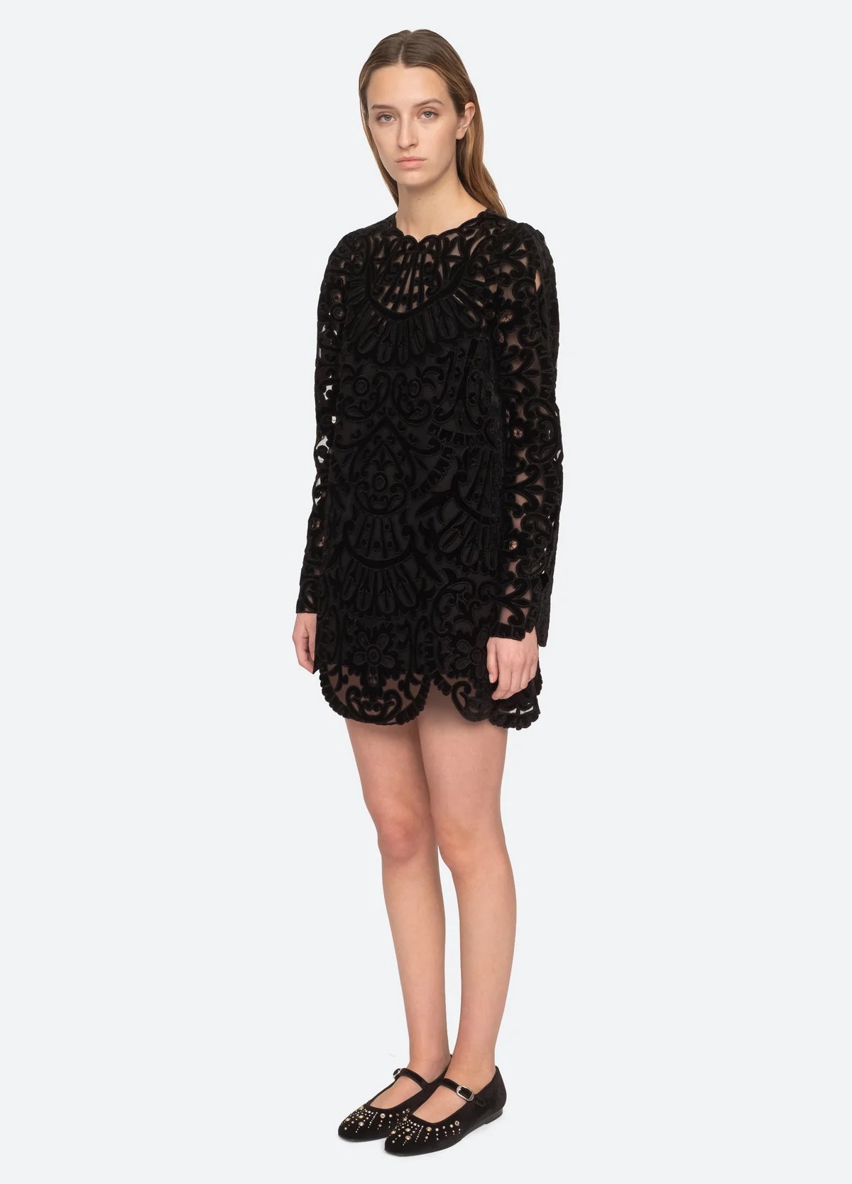 Dana Long Sleeve Dress - Black by Sea NY — view 3