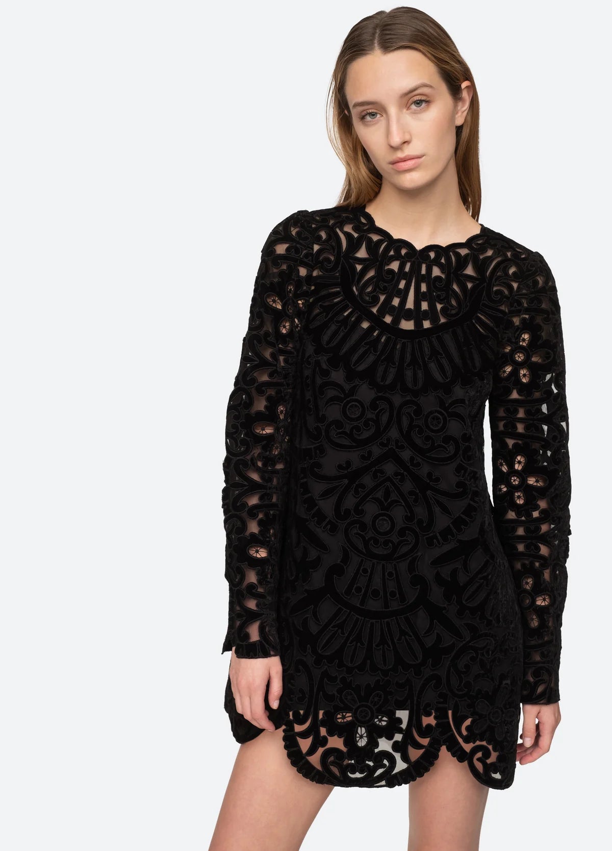 Dana Long Sleeve Dress - Black by Sea NY — alternate view