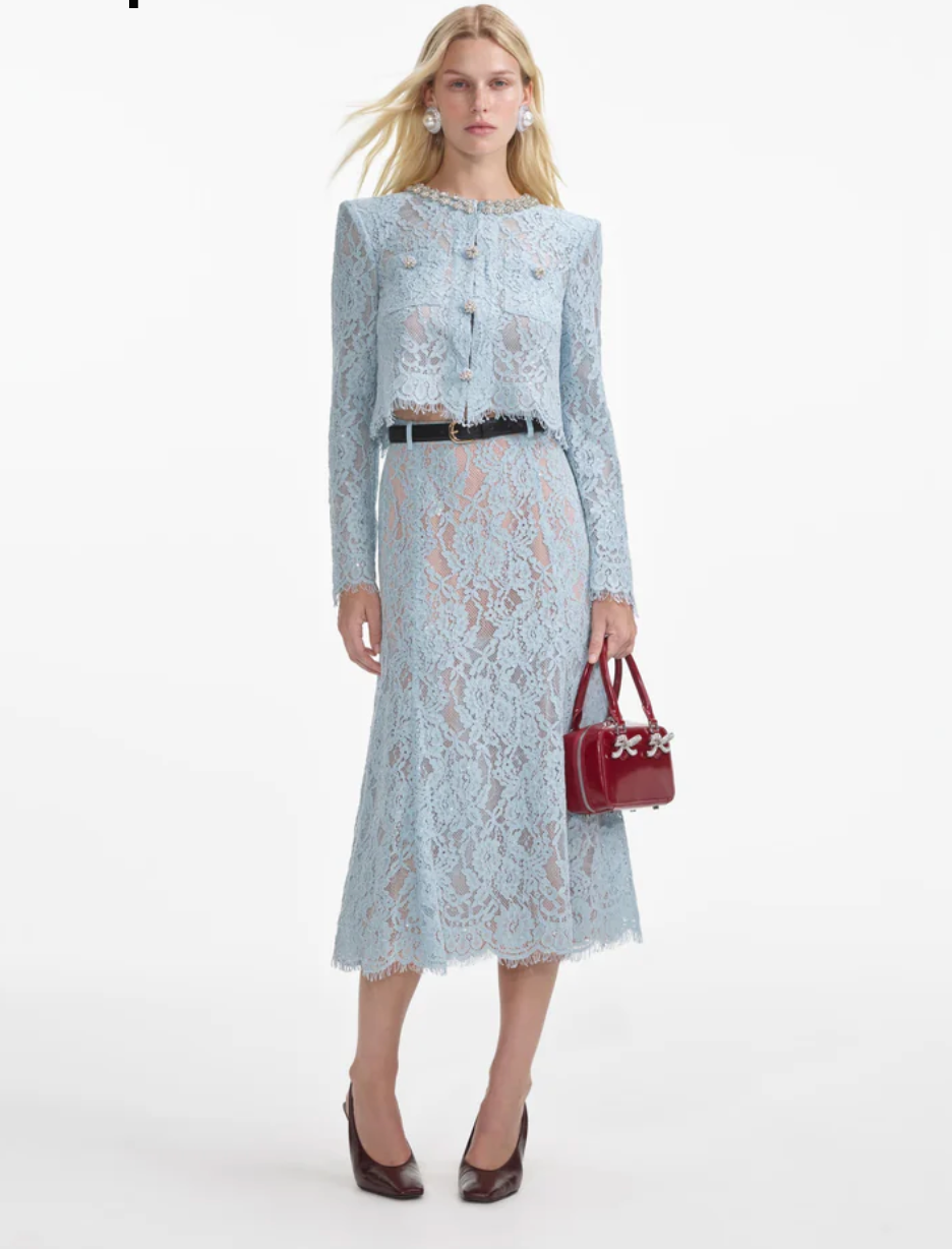 Embellished Top - Blue Lace by Self-Portrait — alternate view