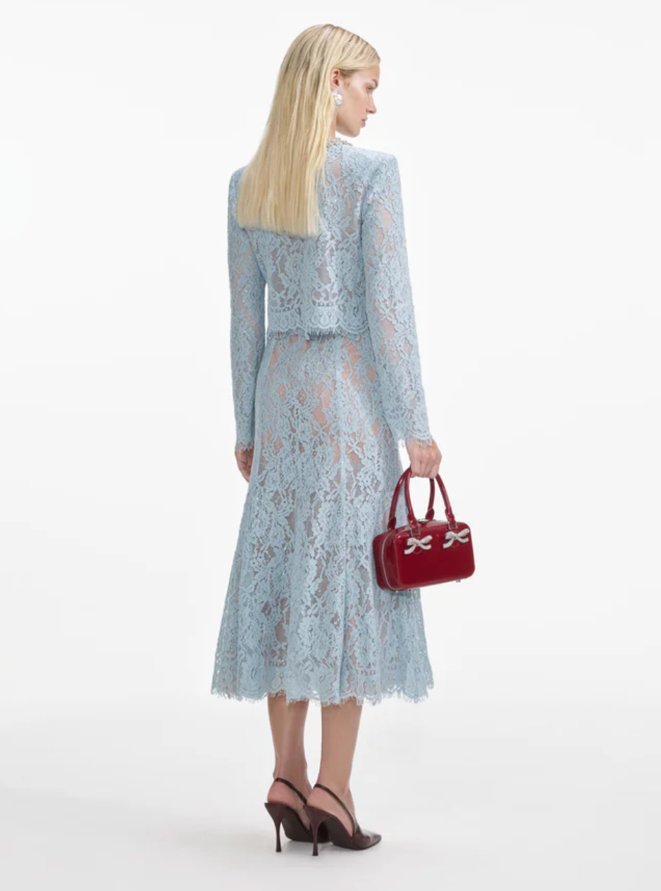 Embellished Top - Blue Lace by Self-Portrait — view 5