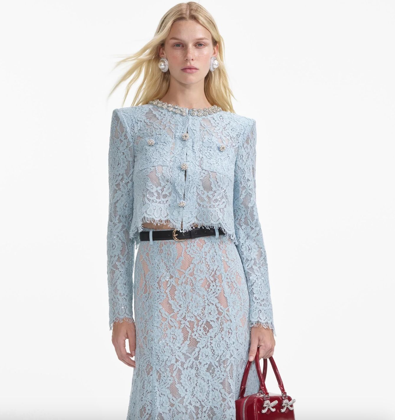 Embellished Top - Blue Lace by Self-Portrait | 25 South Boutiques