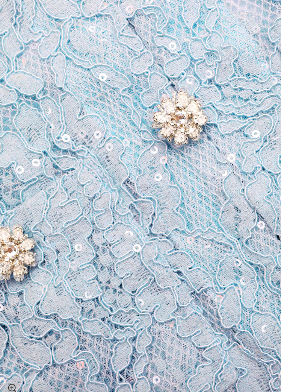 Embellished Top - Blue Lace by Self-Portrait — view 6