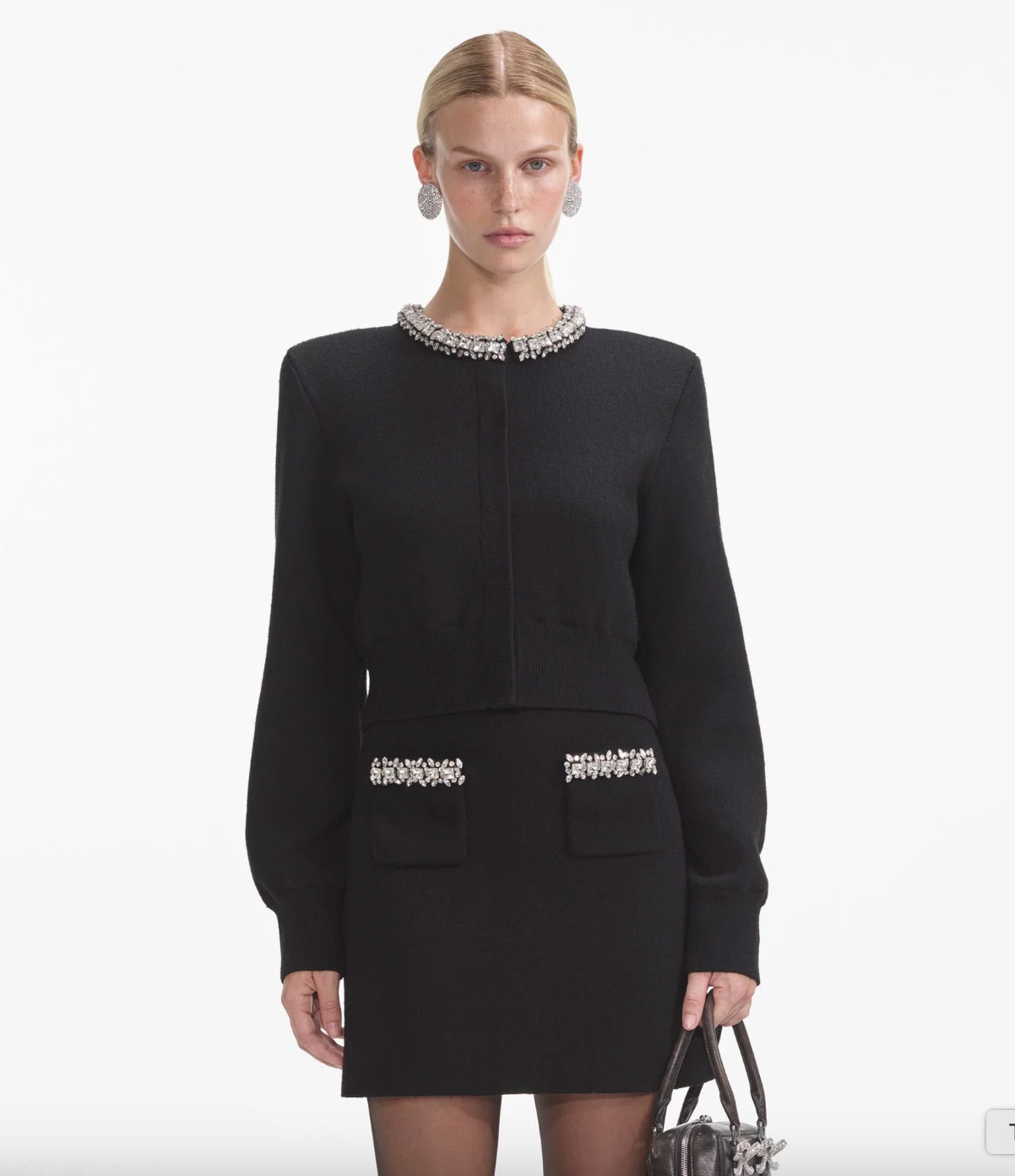 Embellished Cardigan - Black by Self-Portrait | 25 South Boutiques