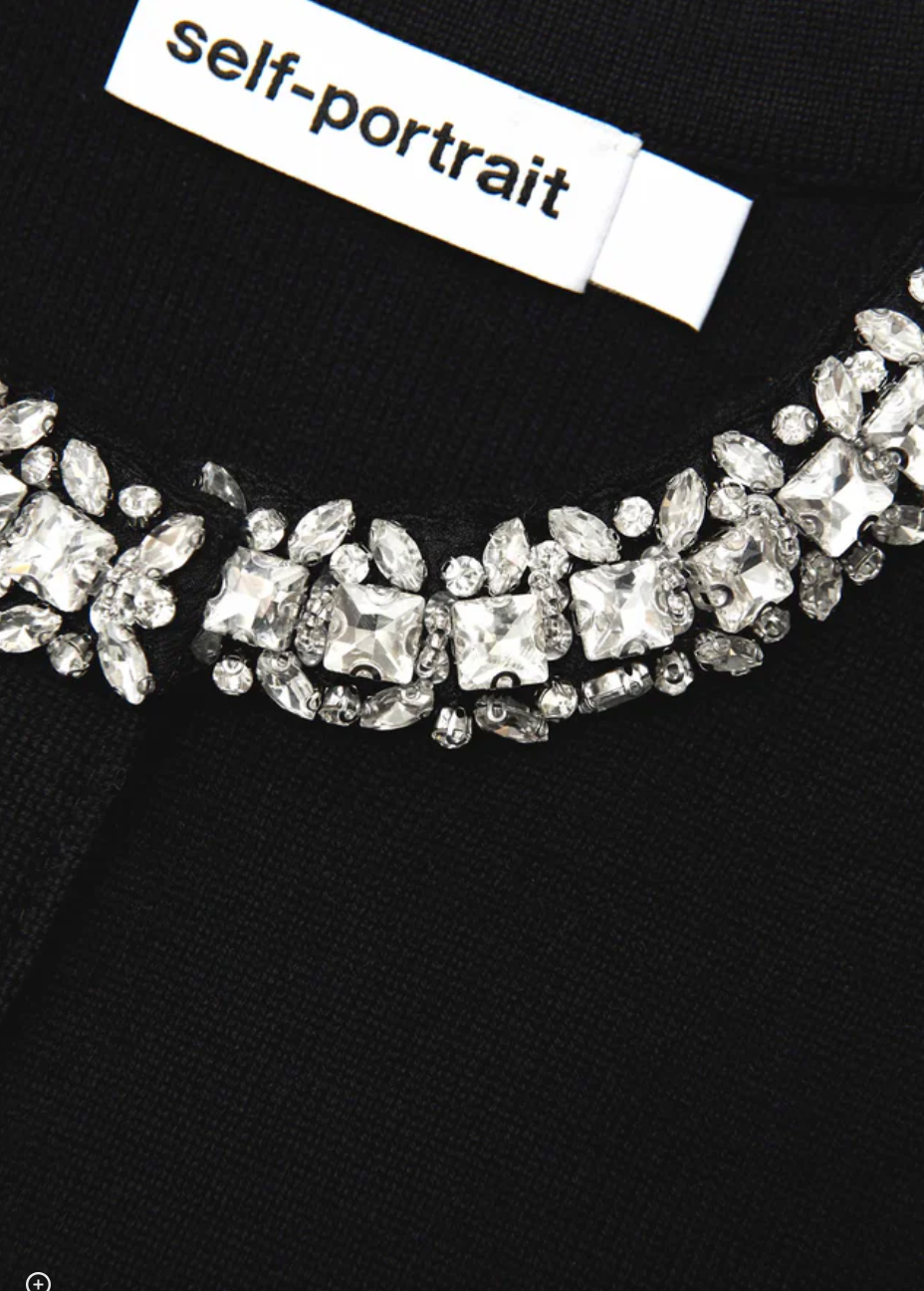 Embellished Cardigan - Black by Self-Portrait — view 5