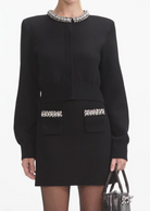Embellished Cardigan - Black by Self-Portrait — view 3